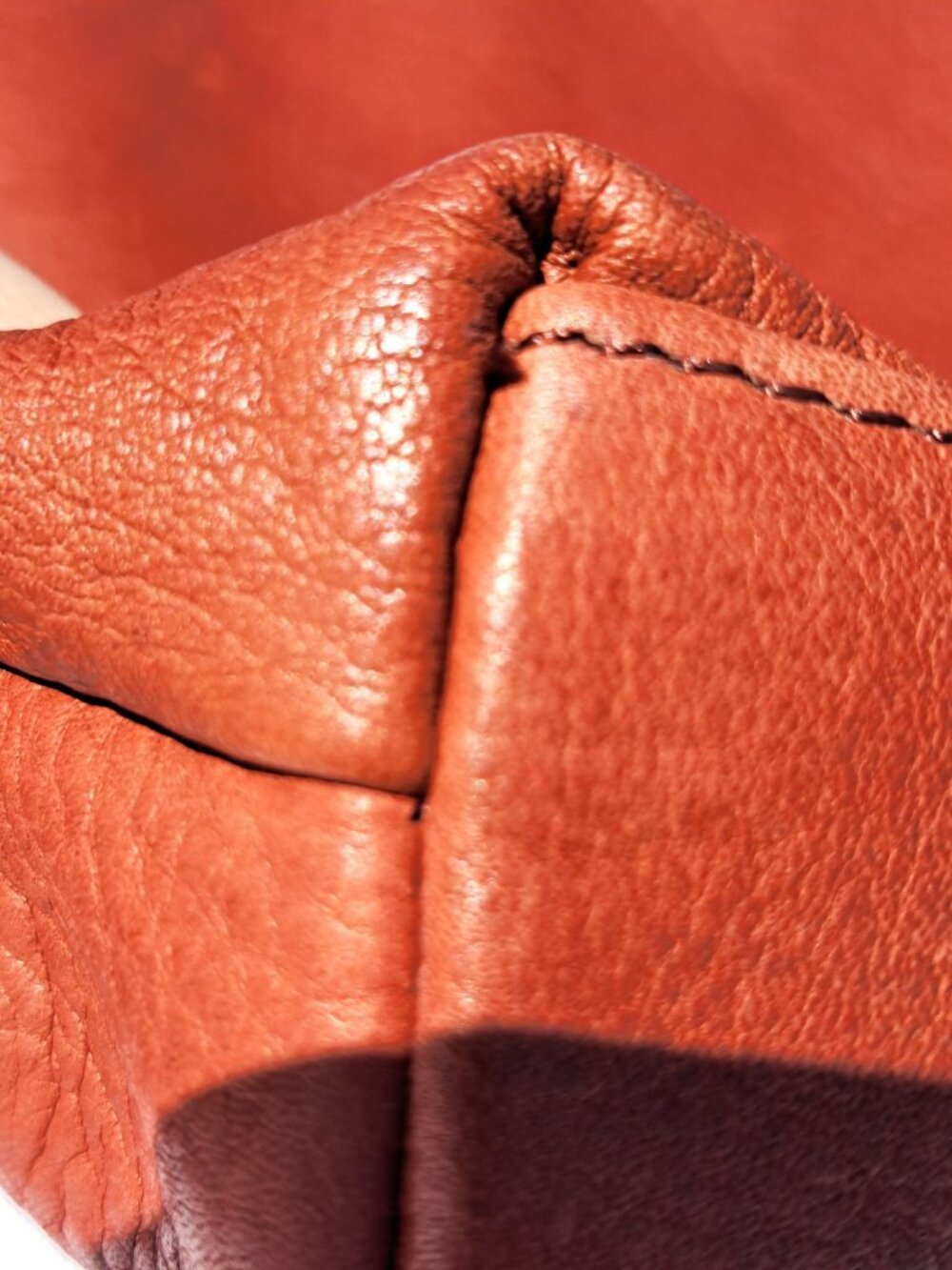 Margot New York Cognac Leather Crossbody Bag  Adjustable Strap Zip Pocket Pebble - Picture 5 of 13